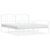 Stella Homewares Metal Bed Frame without Mattress with Footboard White 183x203 cm King