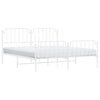 Stella Homewares Metal Bed Frame without Mattress with Footboard White 183x203 cm King