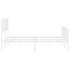 Stella Homewares Metal Bed Frame without Mattress with Footboard White 183x203 cm King