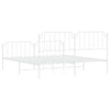 Stella Homewares Metal Bed Frame without Mattress with Footboard White 183x203 cm King