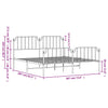 Stella Homewares Metal Bed Frame without Mattress with Footboard White 183x203 cm King