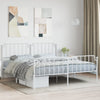 Stella Homewares Metal Bed Frame without Mattress with Footboard White 183x203 cm King