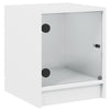 Stella Homewares Bedside Cabinet with Glass Door White 35x37x42 cm
