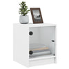 Stella Homewares Bedside Cabinet with Glass Door White 35x37x42 cm