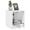 Stella Homewares Bedside Cabinet with Glass Door White 35x37x42 cm