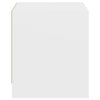 Stella Homewares Bedside Cabinet with Glass Door White 35x37x42 cm