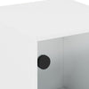 Stella Homewares Bedside Cabinet with Glass Door White 35x37x42 cm