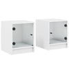 Stella Homewares Bedside Cabinets with Glass Doors 2 pcs White 35x37x42 cm