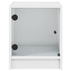 Stella Homewares Bedside Cabinets with Glass Doors 2 pcs White 35x37x42 cm