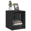 Stella Homewares Bedside Cabinets with Glass Doors 2 pcs Black 35x37x42 cm