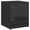 Stella Homewares Bedside Cabinets with Glass Doors 2 pcs Black 35x37x42 cm