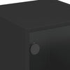 Stella Homewares Bedside Cabinets with Glass Doors 2 pcs Black 35x37x42 cm