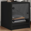 Stella Homewares Bedside Cabinets with Glass Doors 2 pcs Black 35x37x42 cm