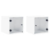 Stella Homewares Bedside Cabinets with Glass Doors 2 pcs White 35x37x35 cm