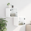 Stella Homewares Bedside Cabinets with Glass Doors 2 pcs White 35x37x35 cm