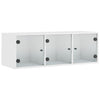 Stella Homewares Wall Cabinet with Glass Doors White 102x37x35 cm