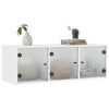 Stella Homewares Wall Cabinet with Glass Doors White 102x37x35 cm
