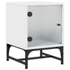 Stella Homewares Bedside Cabinets with Glass Doors 2 pcs White 35x37x50 cm