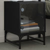 Stella Homewares Bedside Cabinets with Glass Doors 2 pcs Black 35x37x50 cm