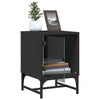 Stella Homewares Bedside Cabinets with Glass Doors 2 pcs Black 35x37x50 cm