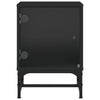 Stella Homewares Bedside Cabinets with Glass Doors 2 pcs Black 35x37x50 cm