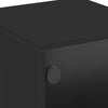 Stella Homewares Bedside Cabinets with Glass Doors 2 pcs Black 35x37x50 cm