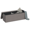 Stella Homewares Storage Bench Foldable Light Grey Faux Linen