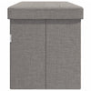 Stella Homewares Storage Bench Foldable Light Grey Faux Linen