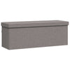 Stella Homewares Storage Bench Foldable Light Grey Faux Linen