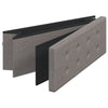 Stella Homewares Storage Bench Foldable Light Grey Faux Linen