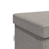 Stella Homewares Storage Bench Foldable Light Grey Faux Linen