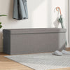 Stella Homewares Storage Bench Foldable Light Grey Faux Linen