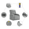 Stella Homewares Massage Recliner Chair Light Grey Fabric