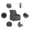 Stella Homewares Massage Recliner Chair Dark Grey Fabric