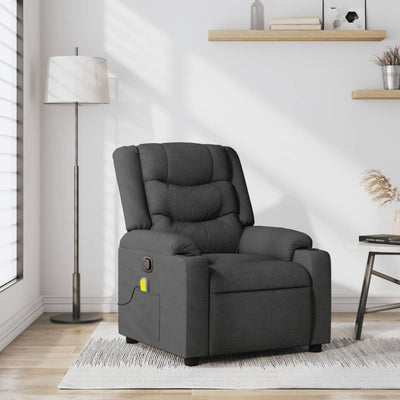 Stella Homewares Massage Recliner Chair Dark Grey Fabric