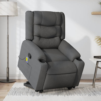 Stella Homewares Stand up Massage Recliner Chair Dark Grey Fabric