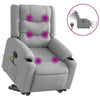 Stella Homewares Electric Stand up Massage Recliner Chair Light Grey Fabric