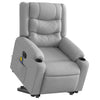 Stella Homewares Electric Stand up Massage Recliner Chair Light Grey Fabric