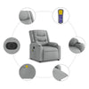 Stella Homewares Electric Stand up Massage Recliner Chair Light Grey Fabric