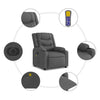 Stella Homewares Electric Stand up Massage Recliner Chair Dark Grey Fabric