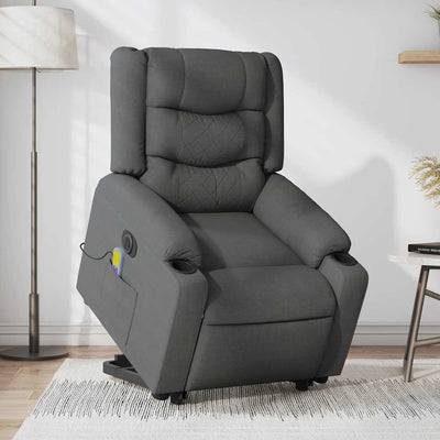 Stella Homewares Electric Stand up Massage Recliner Chair Dark Grey Fabric