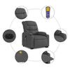 Stella Homewares Electric Stand up Massage Recliner Chair Dark Grey Fabric