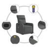 Stella Homewares Stand up Massage Recliner Chair Dark Grey Fabric