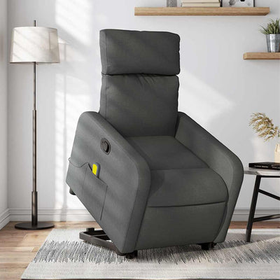 Stella Homewares Stand up Massage Recliner Chair Dark Grey Fabric