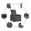 Stella Homewares Electric Stand up Massage Recliner Chair Dark Grey Fabric