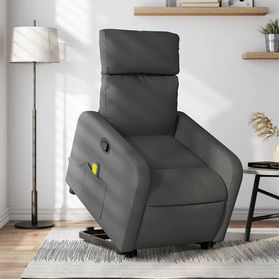 Stella Homewares Electric Stand up Massage Recliner Chair Dark Grey Fabric