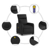 Stella Homewares Massage Recliner Chair Black Faux Leather