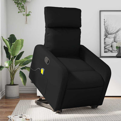 Stella Homewares Stand up Massage Recliner Chair Black Faux Leather