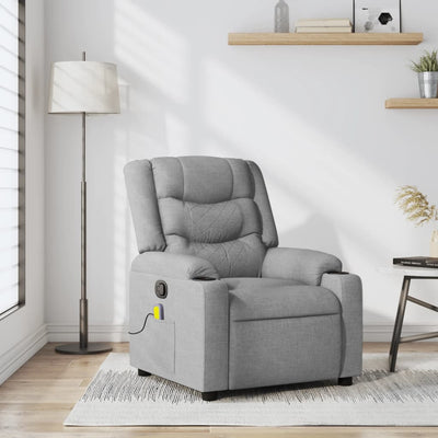 Stella Homewares Massage Recliner Chair Light Grey Fabric