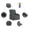 Stella Homewares Massage Recliner Chair Dark Grey Fabric